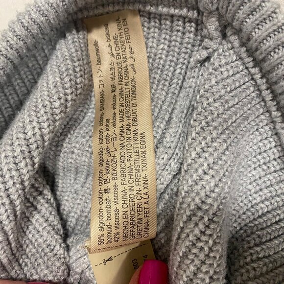 Massimo Dutti Gray Ribbed Cinch Waist Sweater Women's Size M‎ - Picture 6 of 8